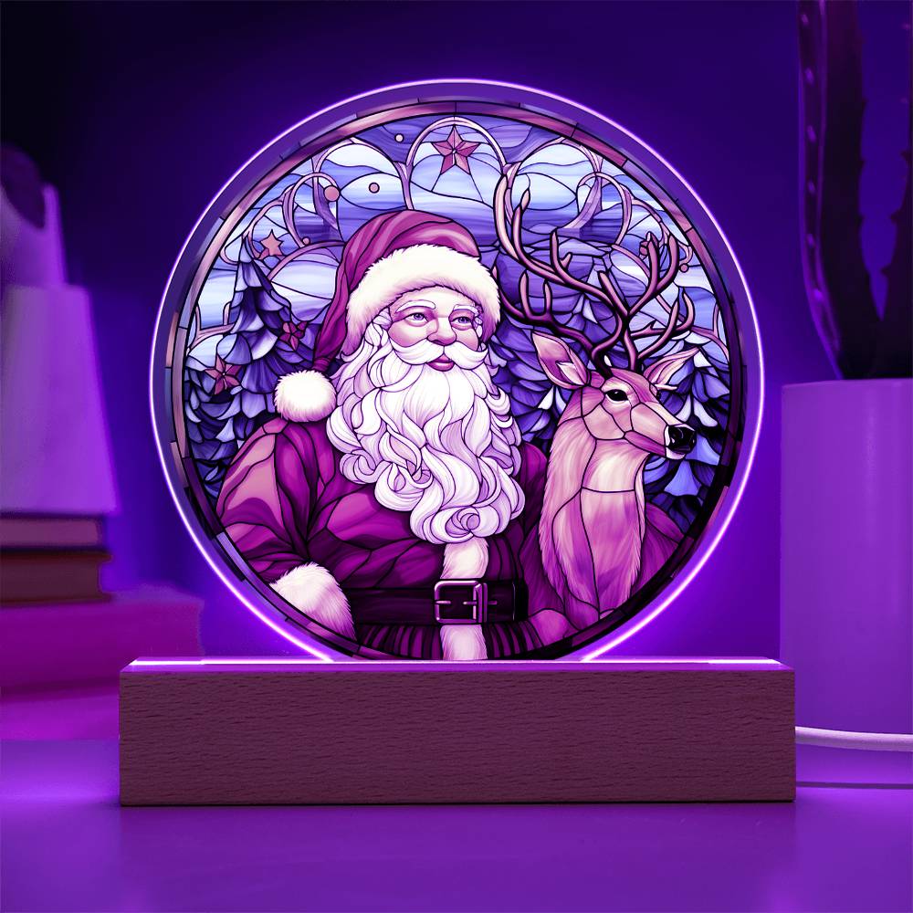 Santa  Reindeer-Acrylic Circle