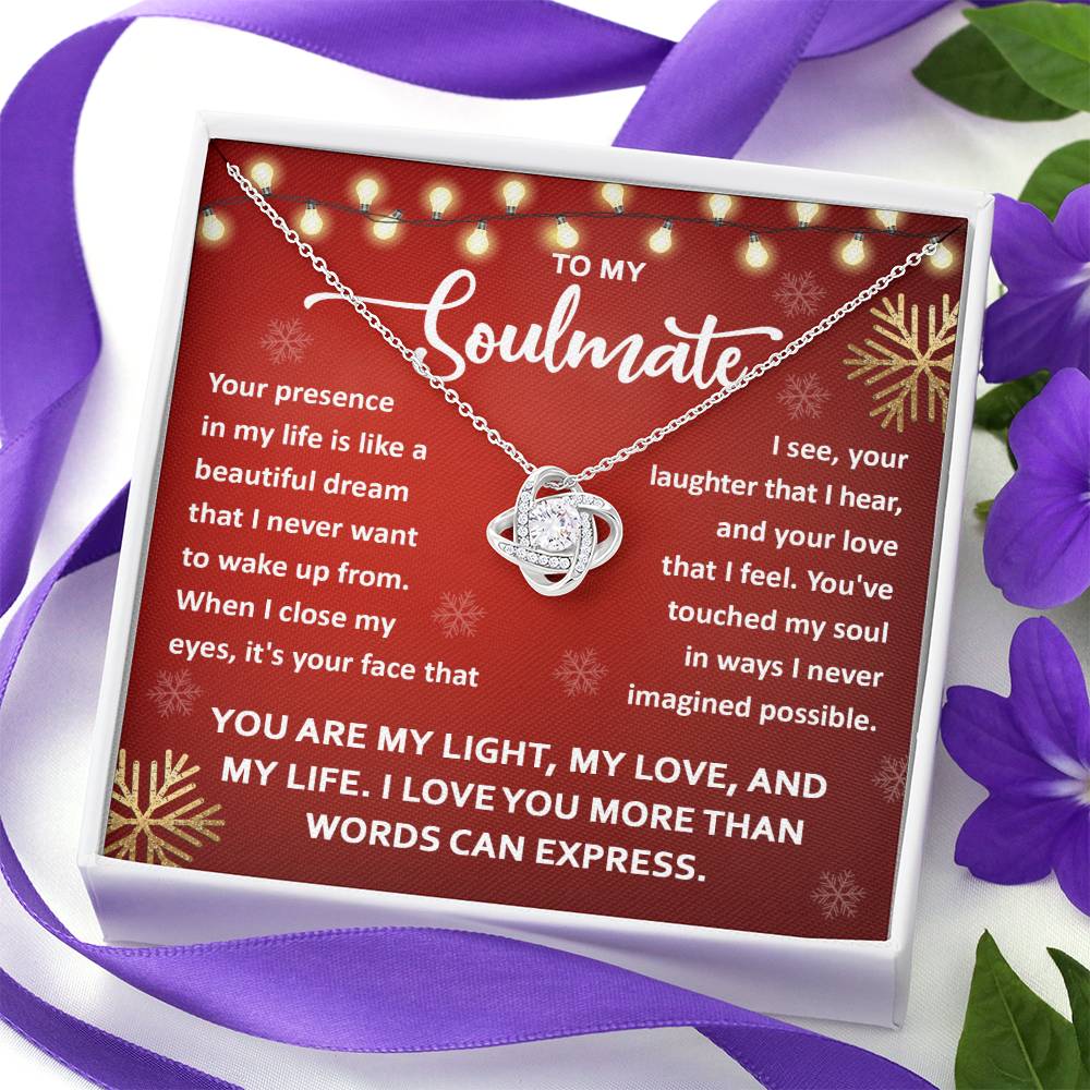 Gift For Soulmate-Beautiful Dream Love Knot Necklace Message Card