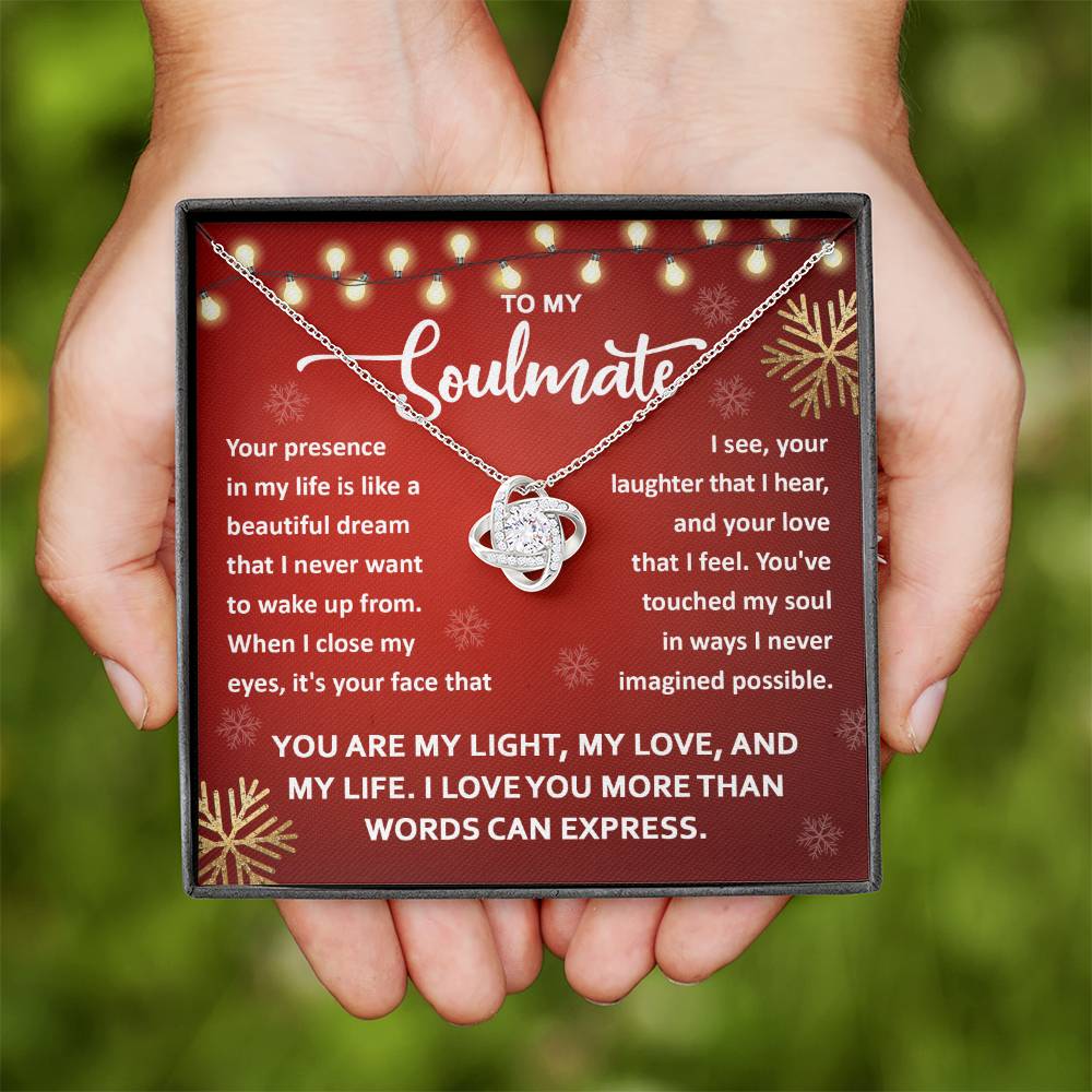 Gift For Soulmate-Beautiful Dream Love Knot Necklace Message Card