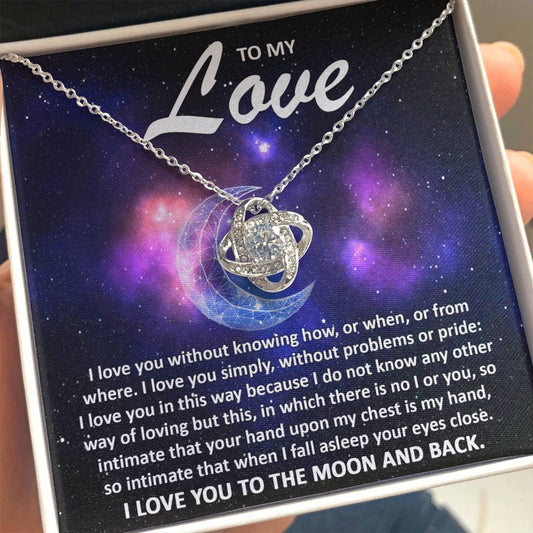 Gift For My Love-I Love You Love Knot Necklace Message Card