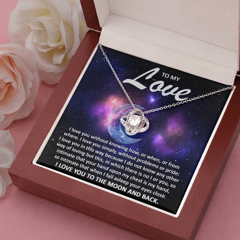 Gift For My Love-I Love You Love Knot Necklace Message Card