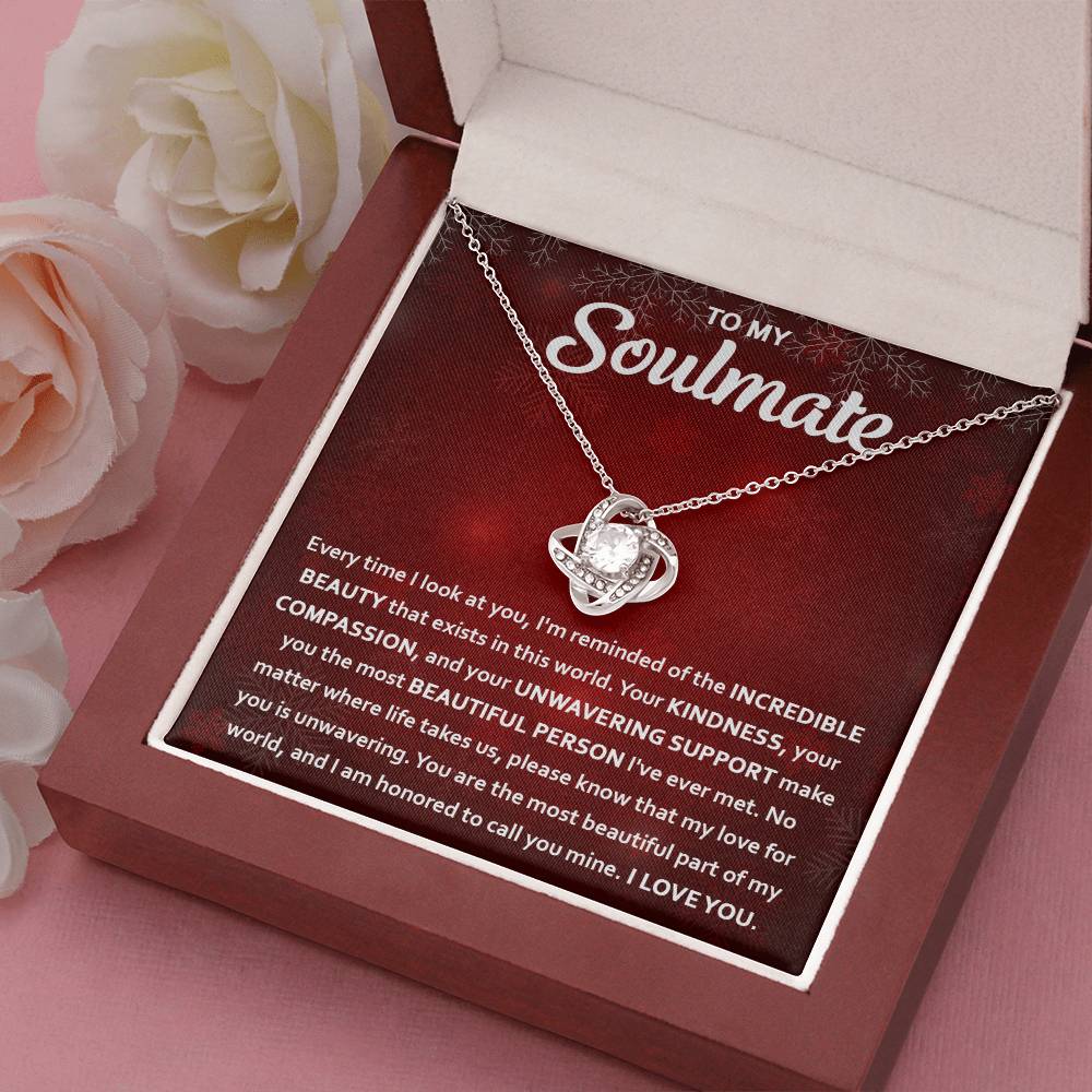 Gift For Soulmate-Beautiful Part Love Knot Necklace Message Card