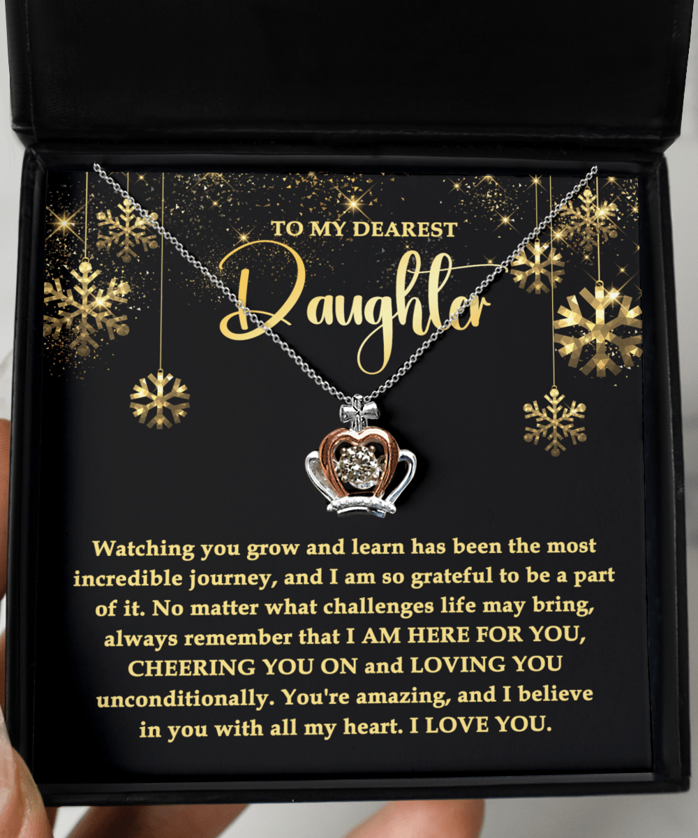 Daughter-Here For You - Crown Pendant Necklace