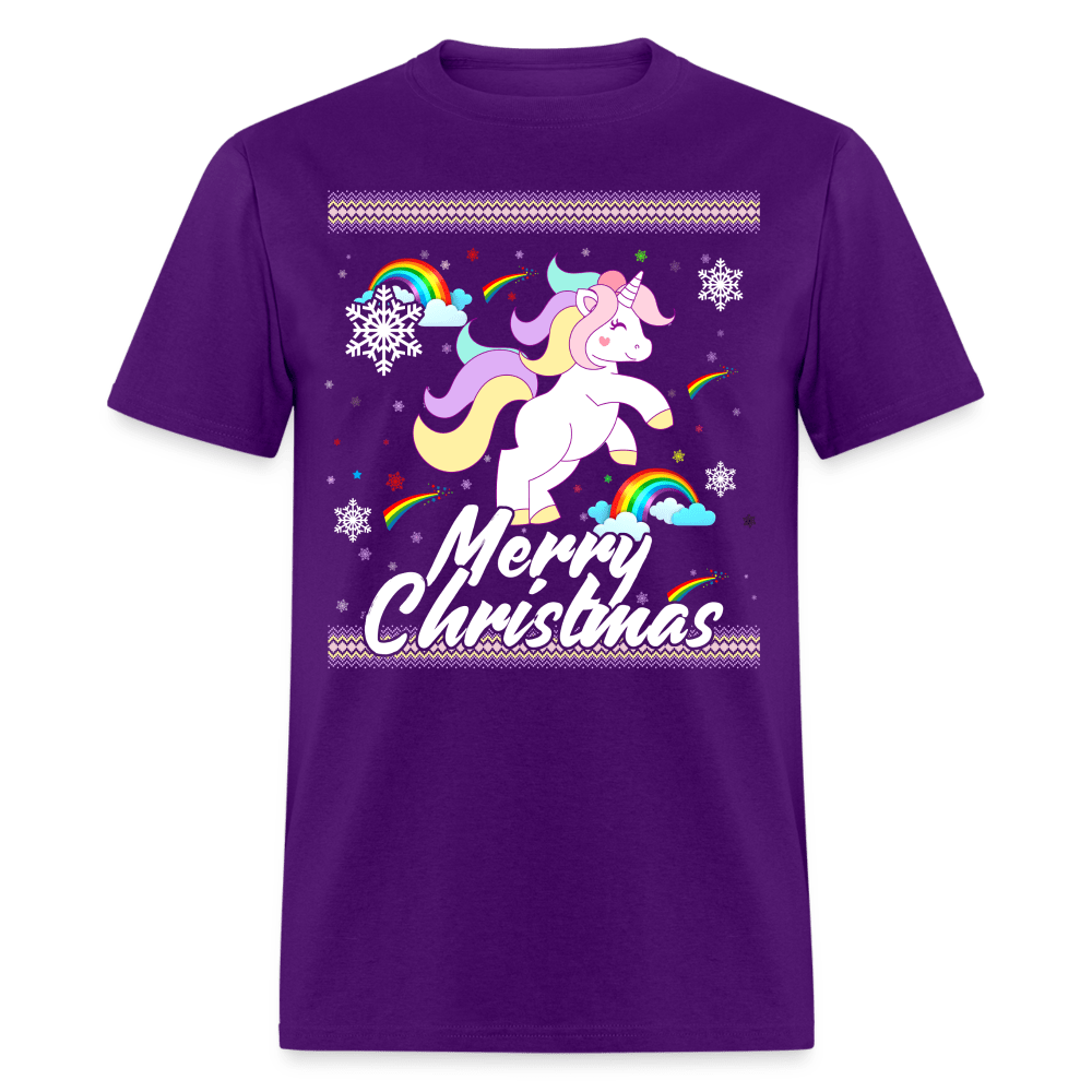 Christmas - Merry Christmas Unicorn Ugly Sweater - Family Shirts Men, Woman Christmas T Shirts