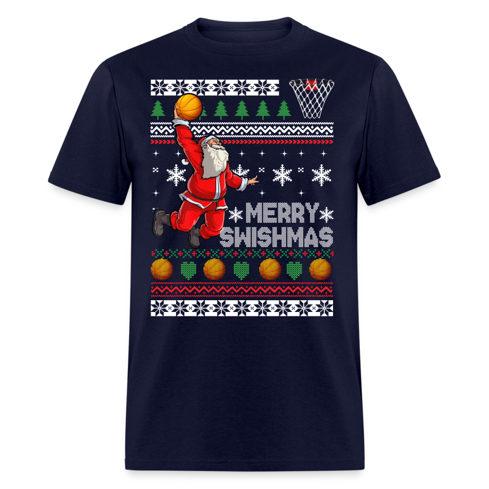 Christmas - Santa Playing Basketball - Family Shirts Men, Woman Christmas T Shirts