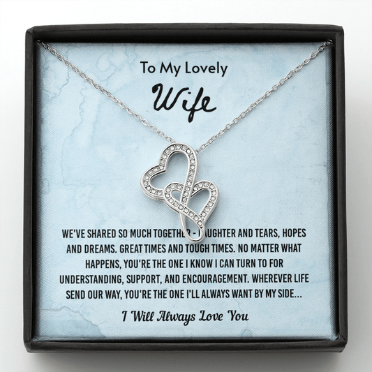 We've Shared So Much Together - Double Hearts Necklace Message Card