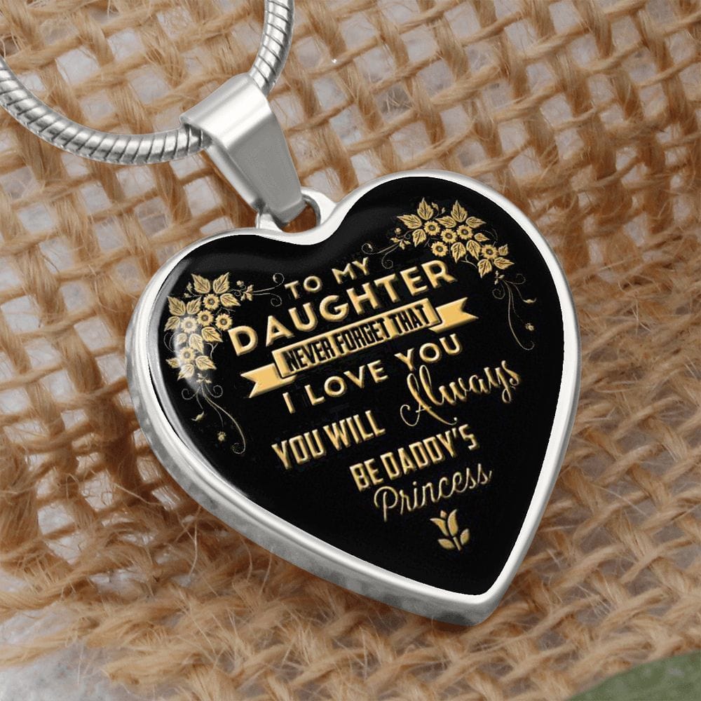 Gift For Daughter - Daddy's Princess - Heart Pendant Necklace- Gift For Birthday, Christmas From Dad, Father, Dad