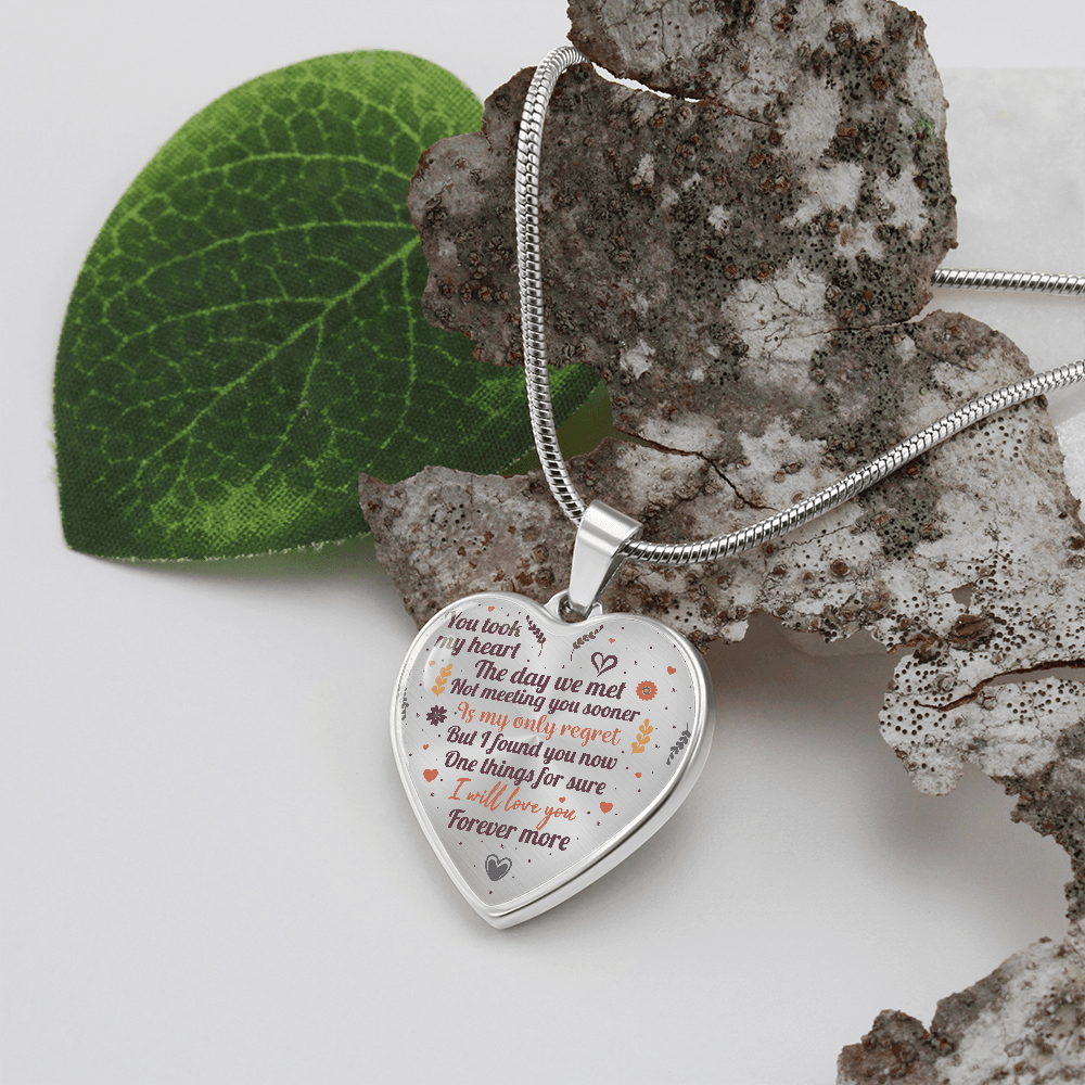 You Took My Heart Wedding Anniversary Valentines Heart Necklace