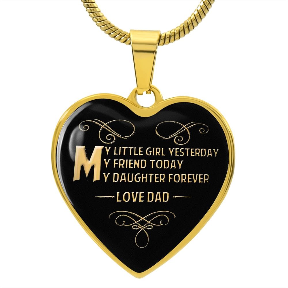 Gift For Daughter - My Daughter Forever - Heart Pendant Necklace- Gift For Birthday, Christmas From Dad, Father, Dad