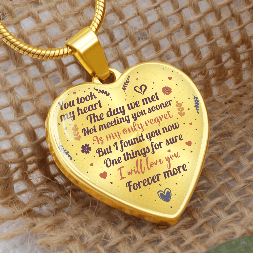 You Took My Heart Wedding Anniversary Valentines Heart Necklace