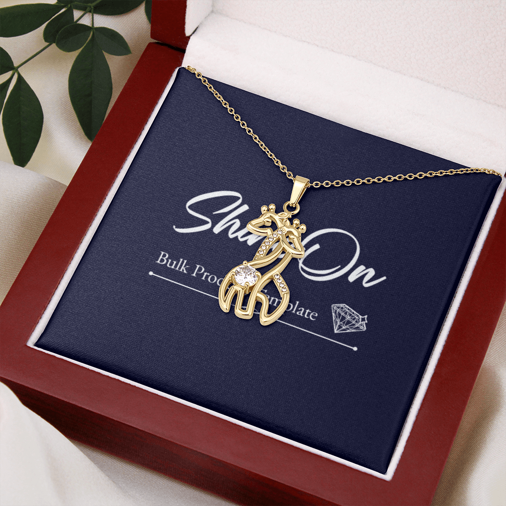 Graceful Love Giraffe Necklace Message Card