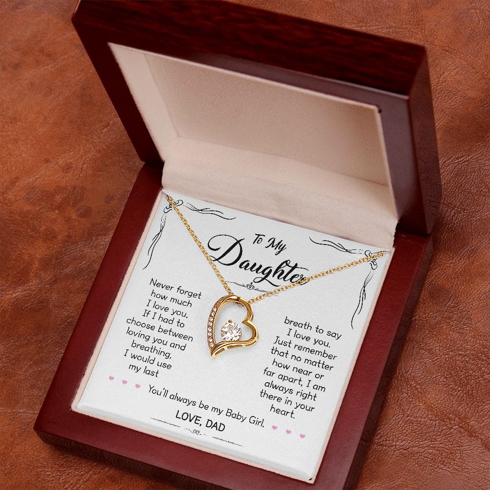 Gift For Daughter - When Life Tries - Forever Love Necklace With Message Card - Gift For Birthday, Christmas From Dad, Father, Daddy