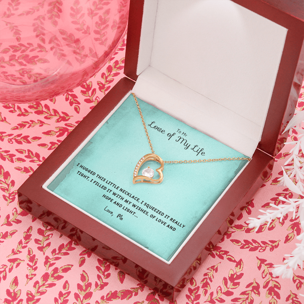 I Hugged This Little Necklace - Forever Love Necklace Message Card