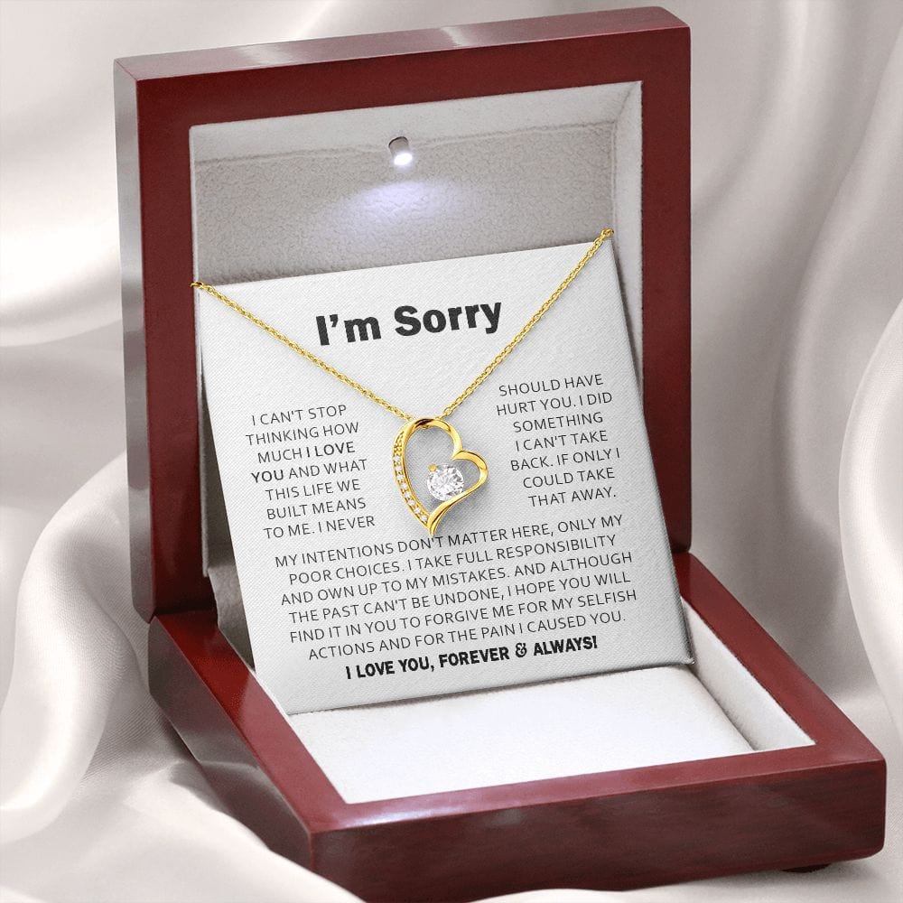 I'm Sorry - Forever Love Necklace With Message Card Gift For Wife, Soulmate, Girlfriend