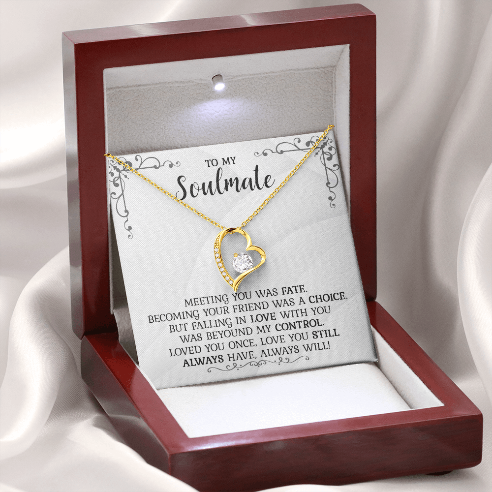 Gift For My Soulmate - Meeting You - Forever Love Necklace With Message Card - Gift For Birthday, Anniversary, Christmas, Mother's Day