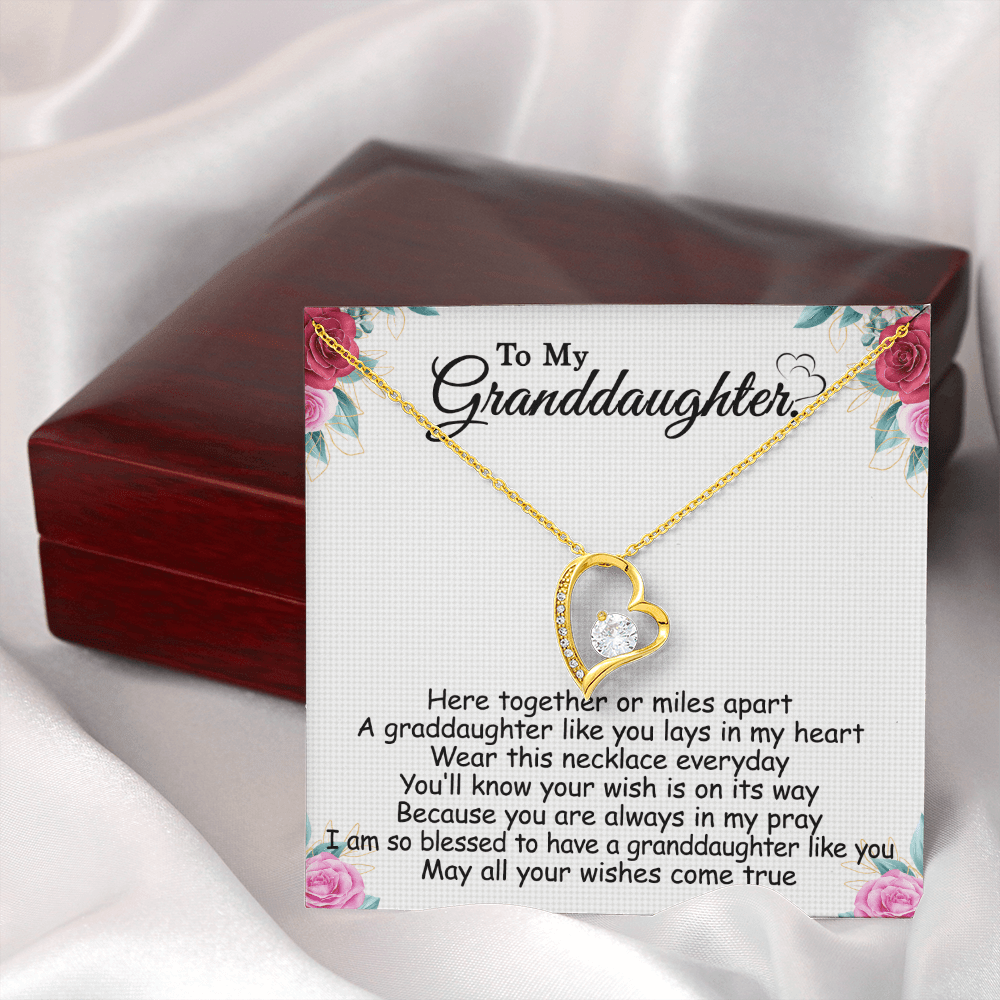 Gift For Granddaughter - Here Together - Forever Love Necklace With Message Card - Gift For Birthday From Grandmother, Grandfather