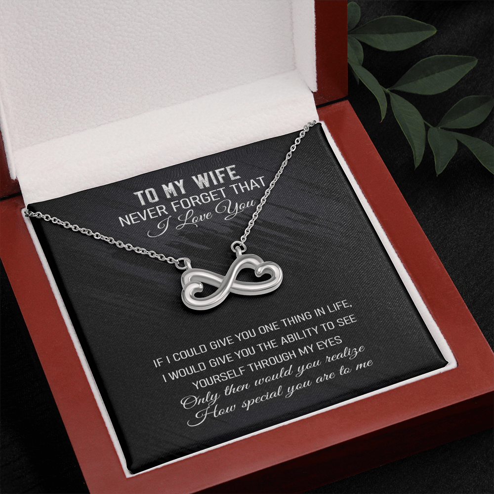 Never Forget That I Love You - Infinity Hearts Necklace Message Card