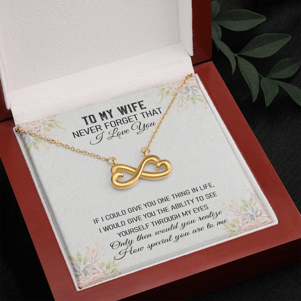 Never Forget That I Love You - Infinity Hearts Necklace Message Card