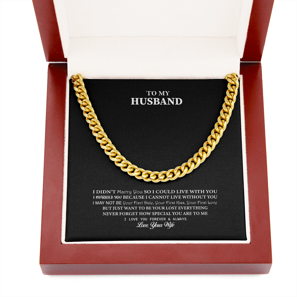 Husband - I Didn't Marry You - Cuban Link Chain Necklace Message Card