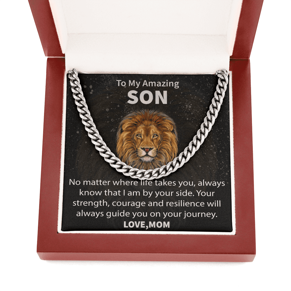 Son - No Matter Where Life Takes You - Cuban Link Chain Necklace Message Card