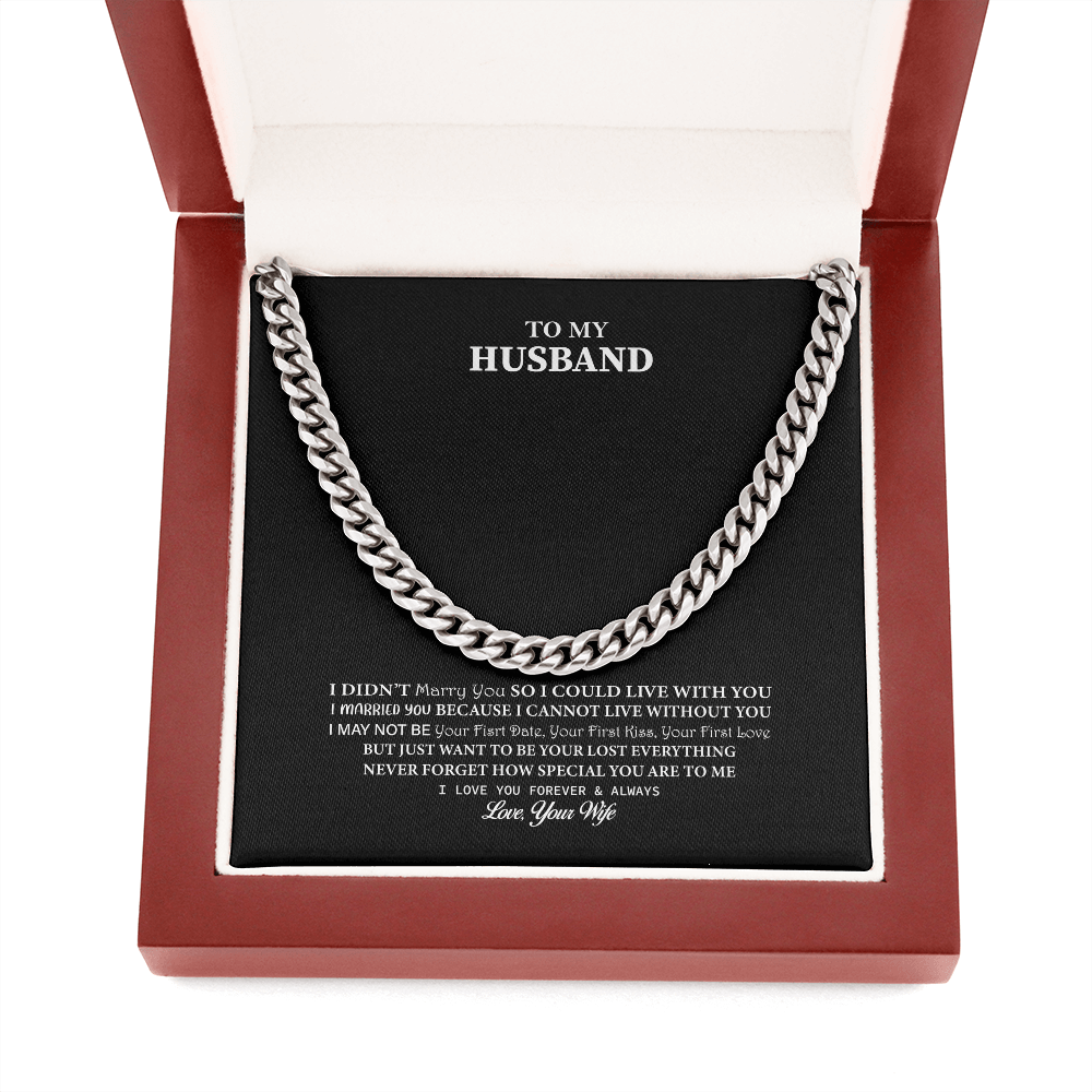 Husband - I Didn't Marry You - Cuban Link Chain Necklace Message Card