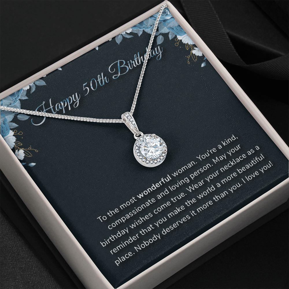Happy 50th Birthday - Eternal Hope Necklace Message Card