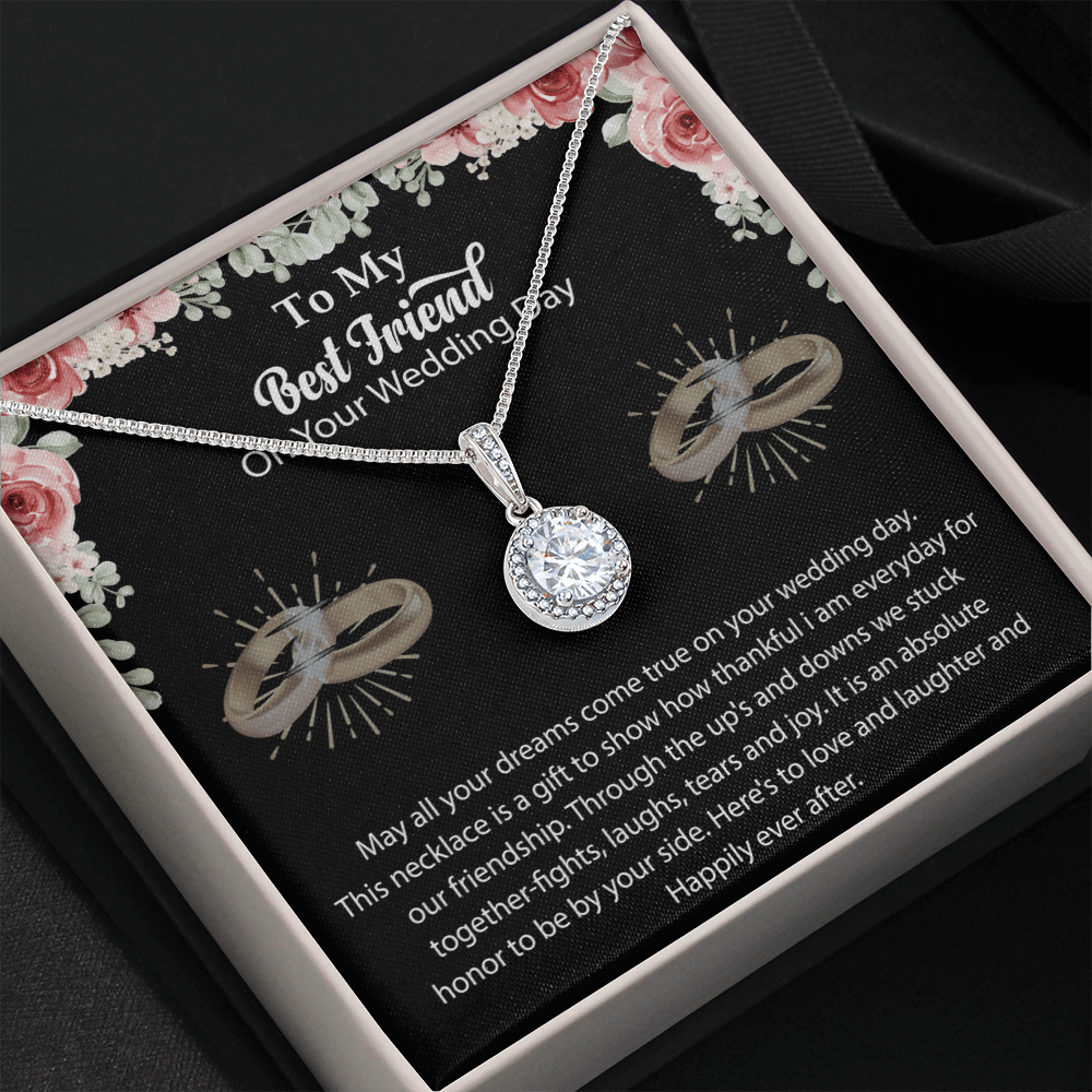 To My Best Friends - On Wedding Day - Eternal Hope Necklace Message Card