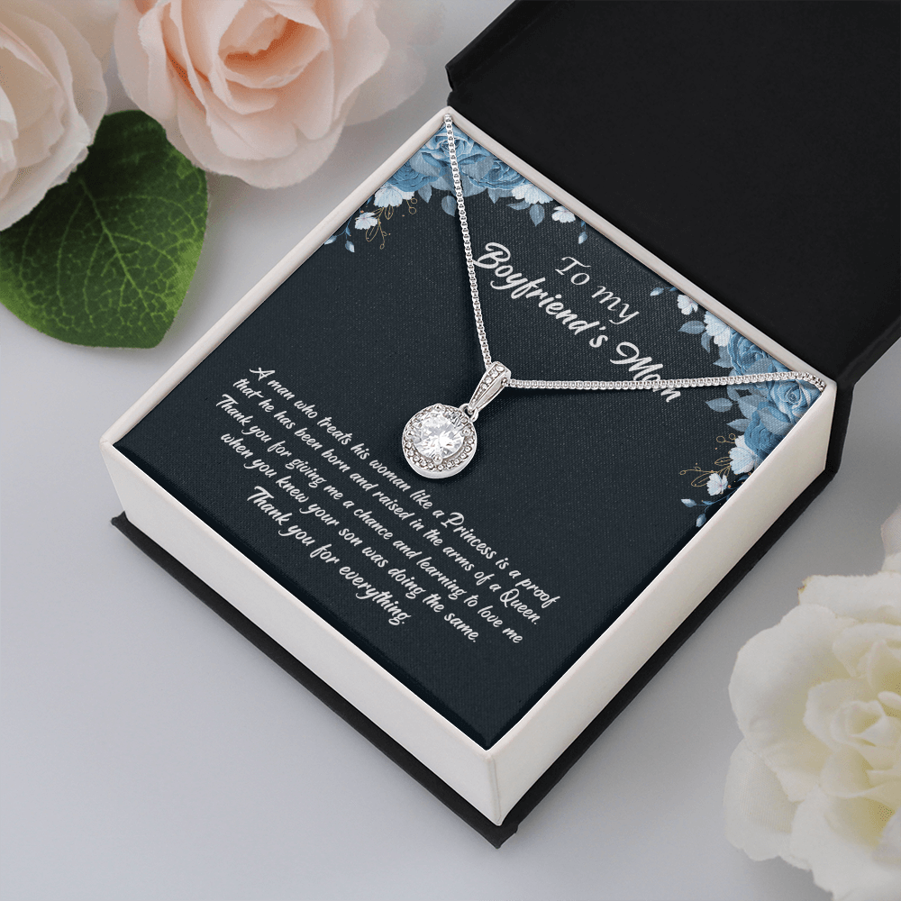 To My Boyfriends Mom - A Man Who Treaths His Woman - Eternal Hope Necklace Message Card