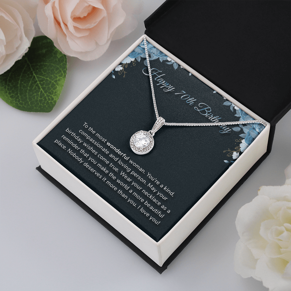 Happy 70th Birthday - Eternal Hope Necklace Message Card