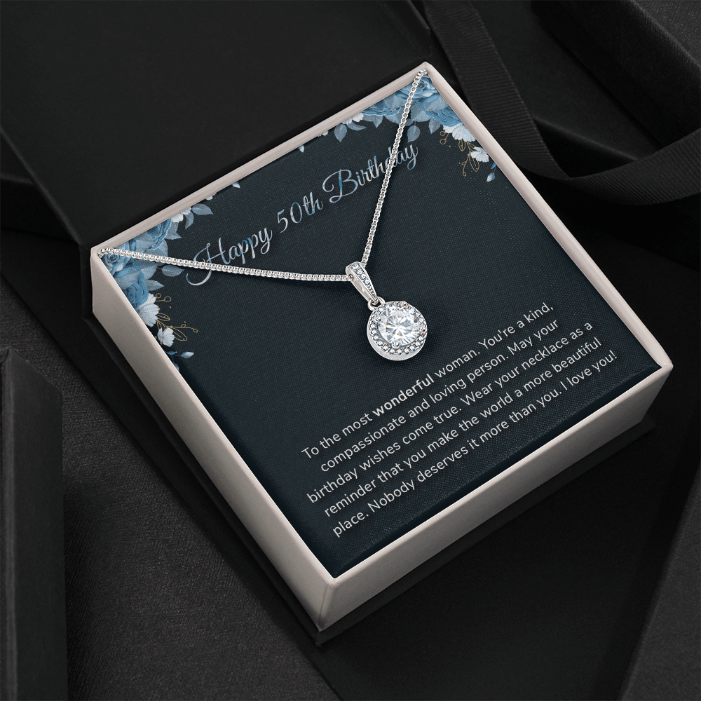 Happy 50th Birthday - Eternal Hope Necklace Message Card