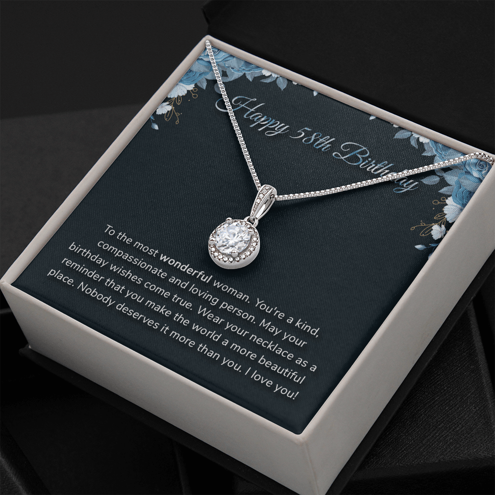 Happy 58th Birthday - Eternal Hope Necklace Message Card