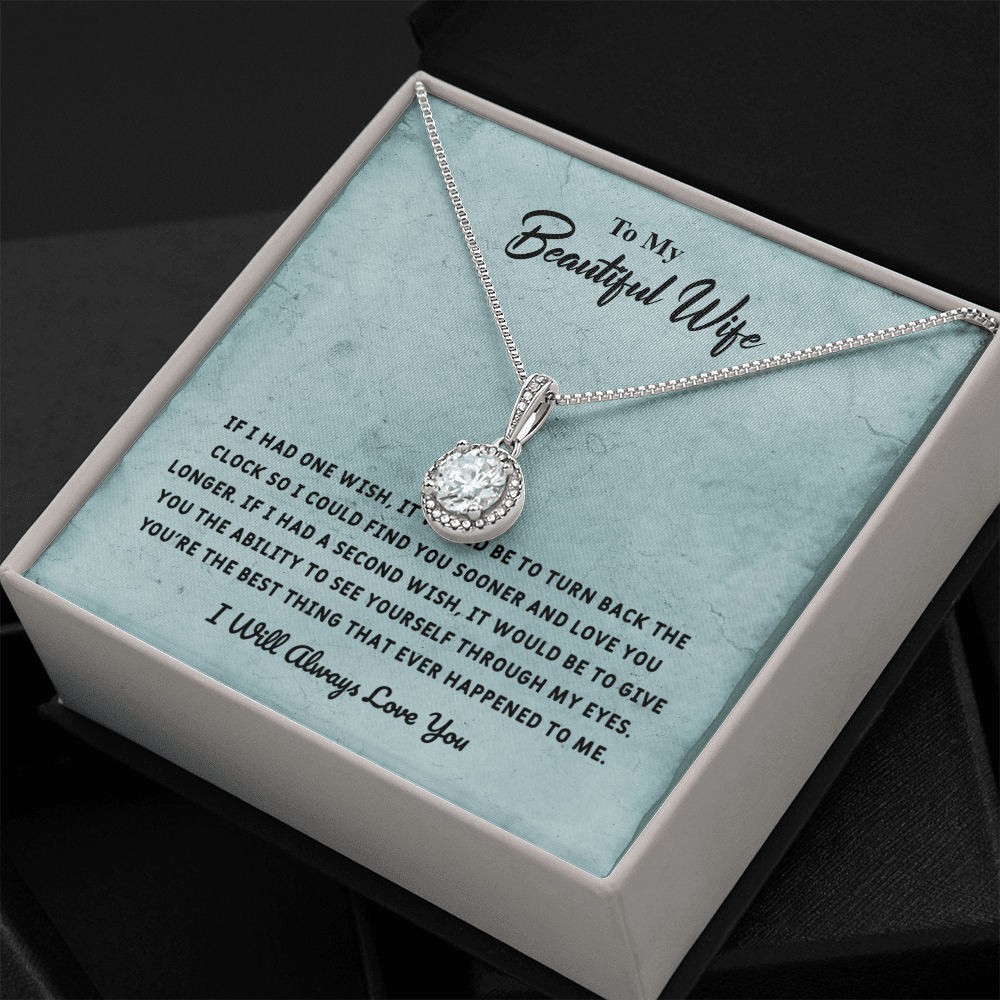 Beautiful Wife If I Had One Wish - Eternal Hope Necklace Message Card