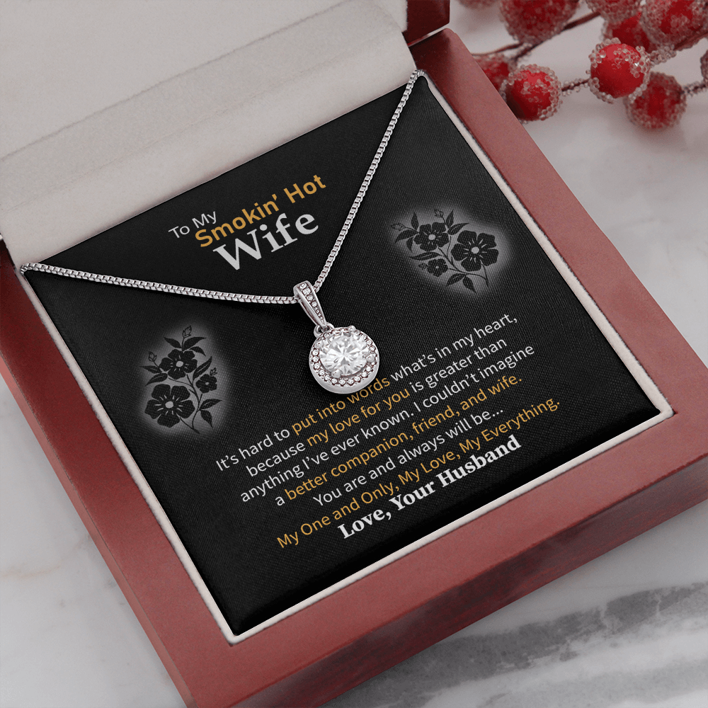 Wife - It's Hard To Put Into Words - Eternal Hope Necklace Message Card