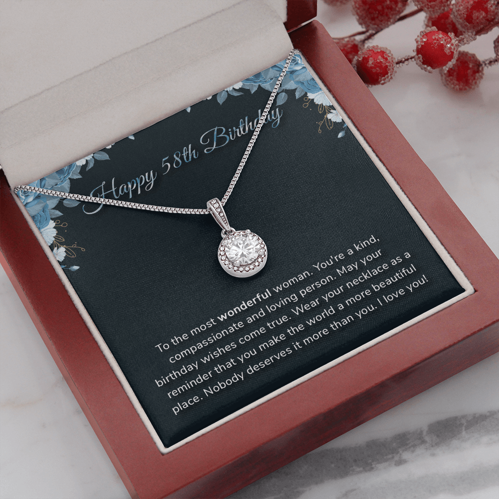 Happy 58th Birthday - Eternal Hope Necklace Message Card