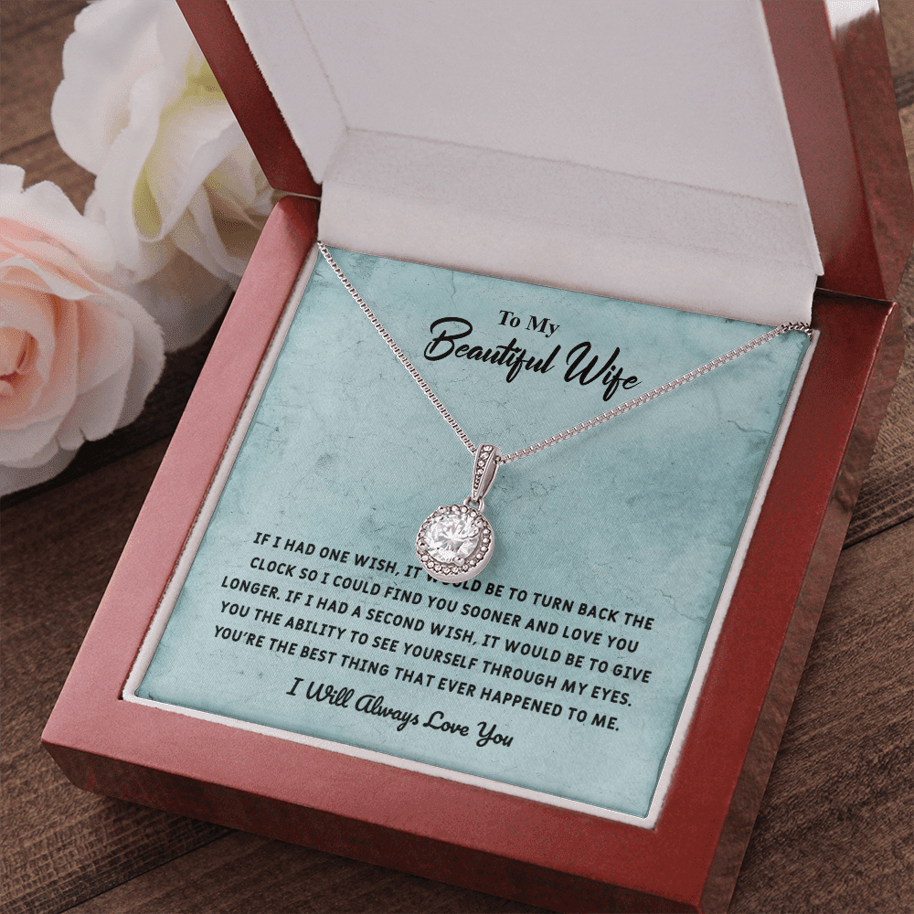 Beautiful Wife If I Had One Wish - Eternal Hope Necklace Message Card