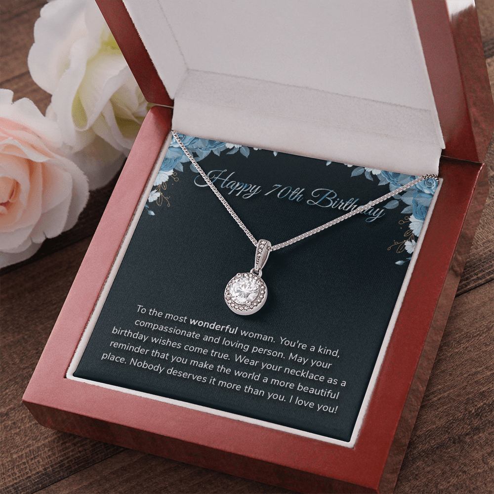 Happy 70th Birthday - Eternal Hope Necklace Message Card