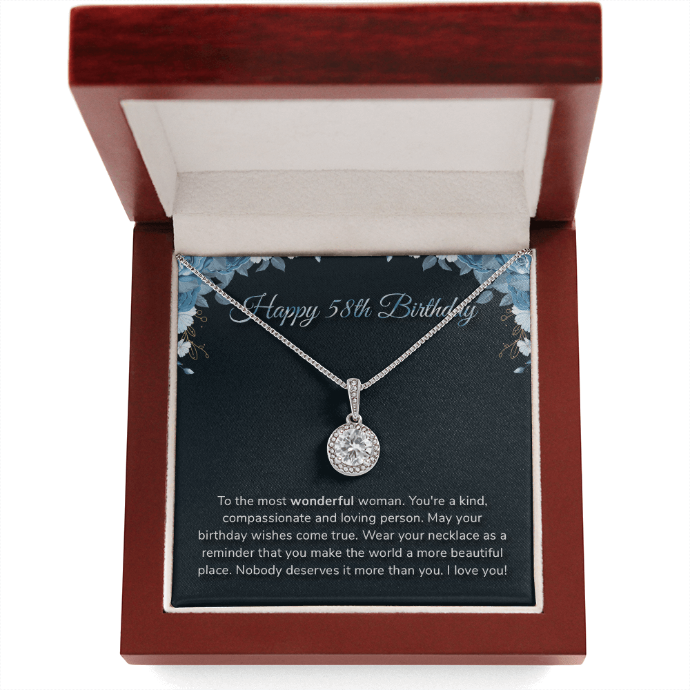 Happy 58th Birthday - Eternal Hope Necklace Message Card