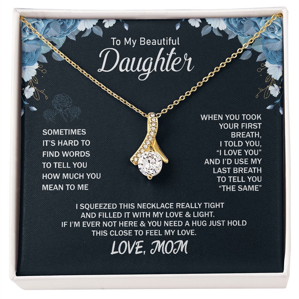 To My Lovely Daughter, Love Mom & Dad (Love Knot Necklace) –  happiestgiftplace
