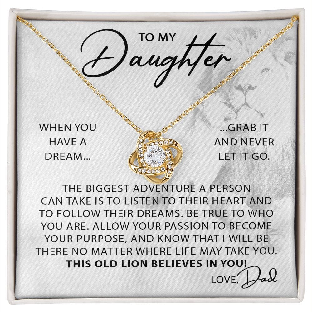 Gift For Daughter - Believes In You- Love Knot Necklace- Gift For Birthday, Christmas From Dad, Father, Dad