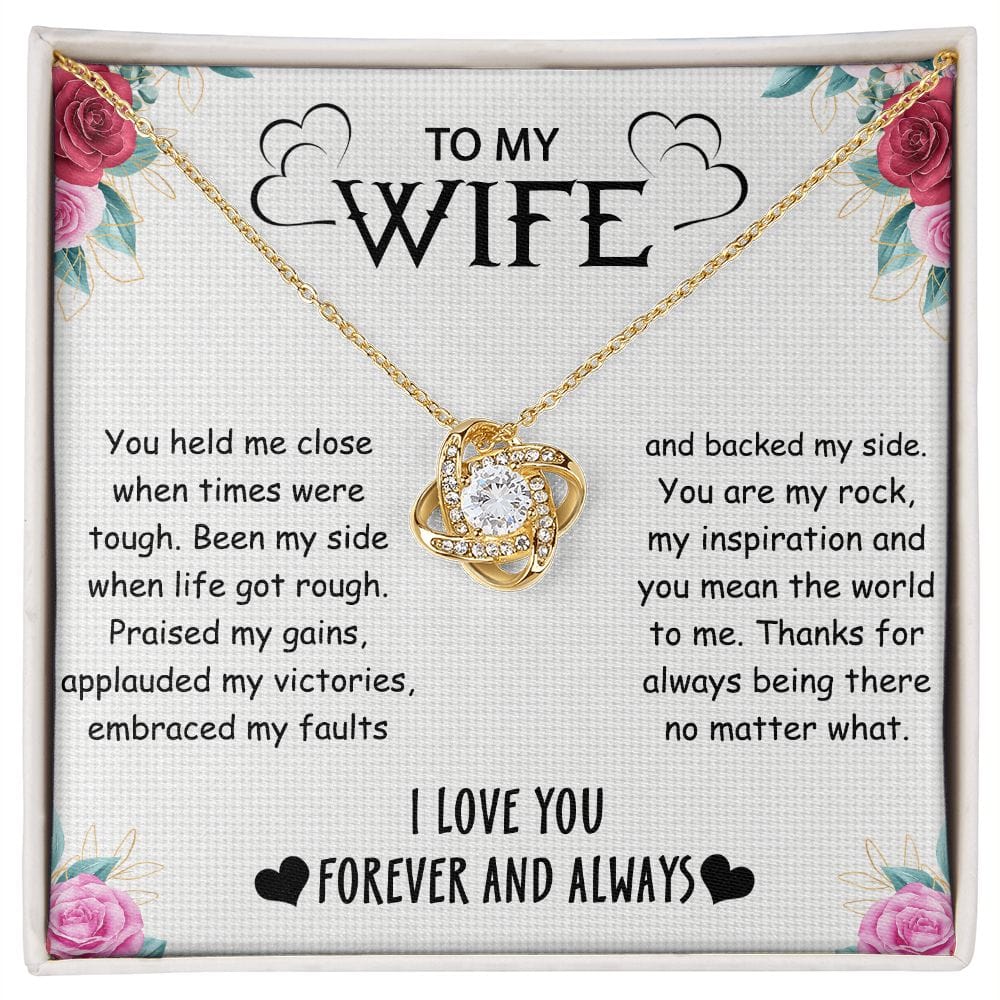 ift For My Wife - You Held Me Close - Love Knot Necklace - Gift For Wife From Husband, Birthday, Anniversary, Christmas, Mother's Day, Valentine's Day