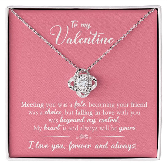 Gift For My Valentine - Meeting You - Love Knot Necklace - Gift For Wife From Husband, Birthday, Anniversary, Christmas, Mother's Day, Valentine's Day