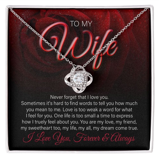 Gift For My Wife - Feel My Love- Love Knot Necklace - Gift For Wife For Birthday, Anniversary, Christmas, Mother's Day, Valentines Day