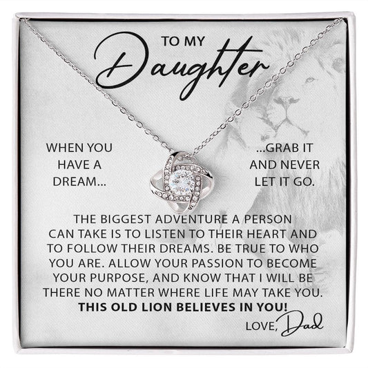 Gift For Daughter - Believes In You- Love Knot Necklace- Gift For Birthday, Christmas From Dad, Father, Dad