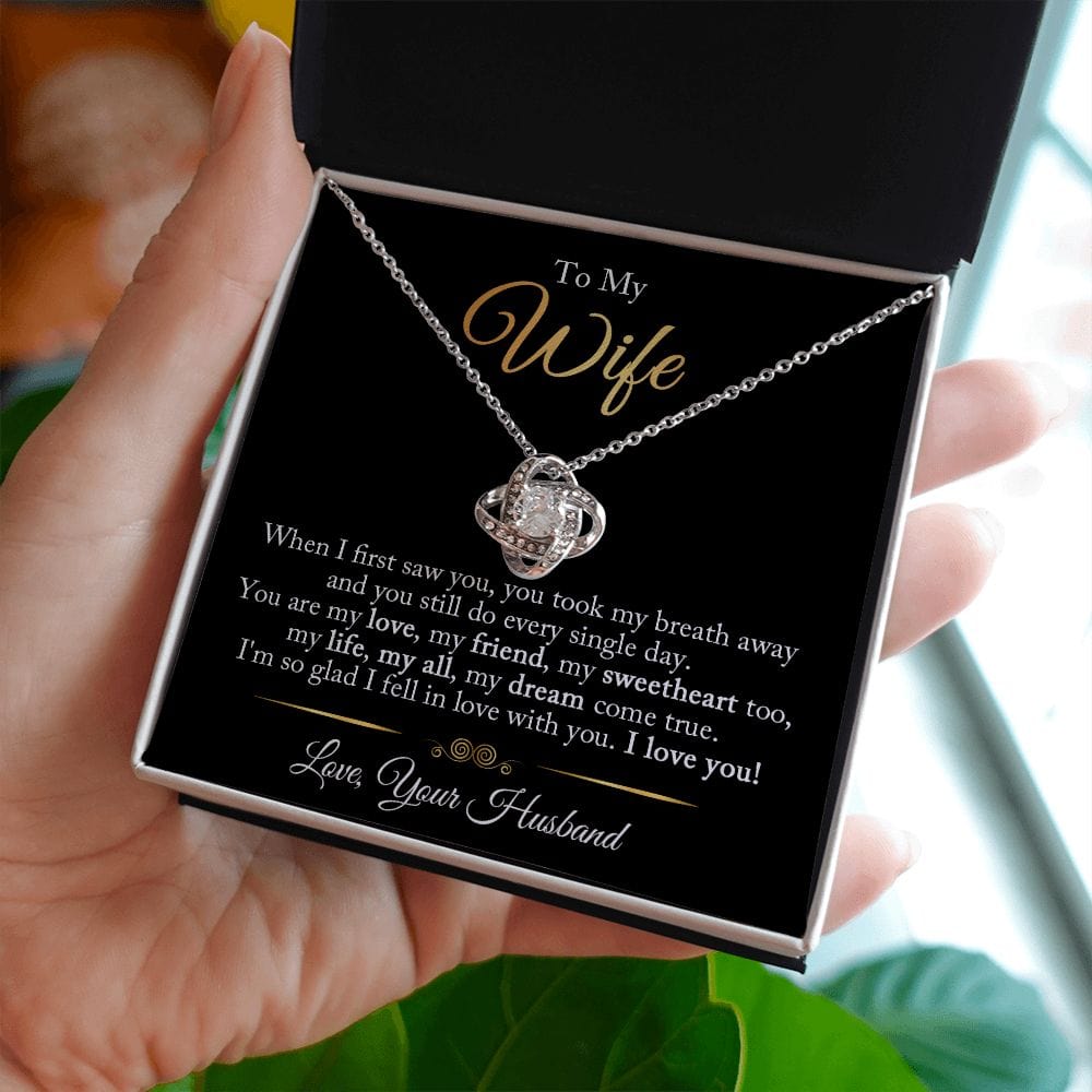 Gift For My Wife - When I First Saw You - Love Knot Necklace - Gift For Wife From Husband, Birthday, Anniversary, Christmas, Mother's Day