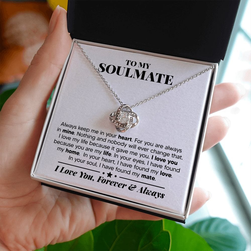 Gift For My Soulmate - Keep Me In Your Heart - Love Knot Necklace - Gift For Soulmate For Birthday, Anniversary, Christmas, Mother's Day, Valentines Day