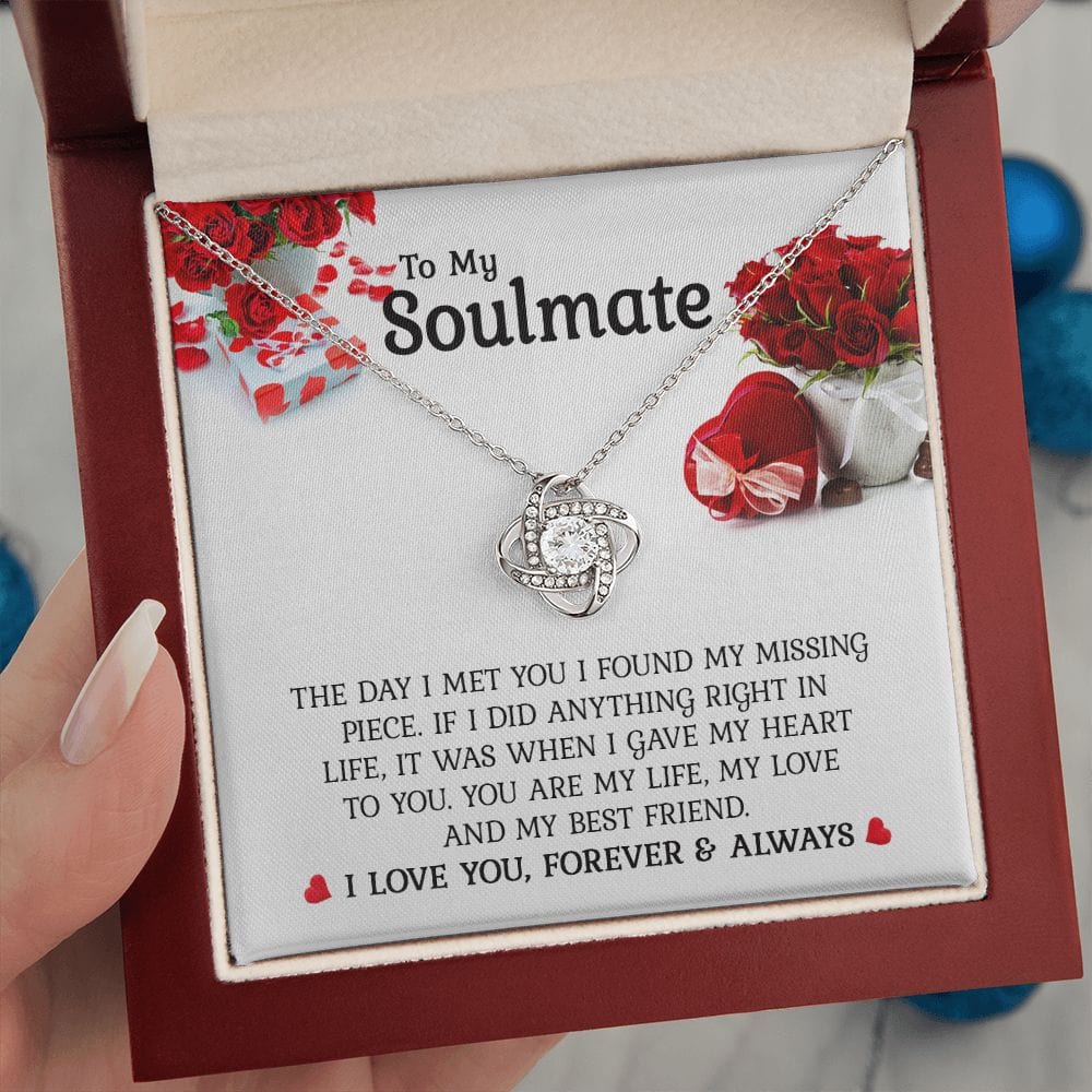 Gift For My Soulmate - The Day I Met You - Love Knot Necklace - Gift For Soulmate For Birthday, Anniversary, Christmas, Mother's Day, Valentines Day