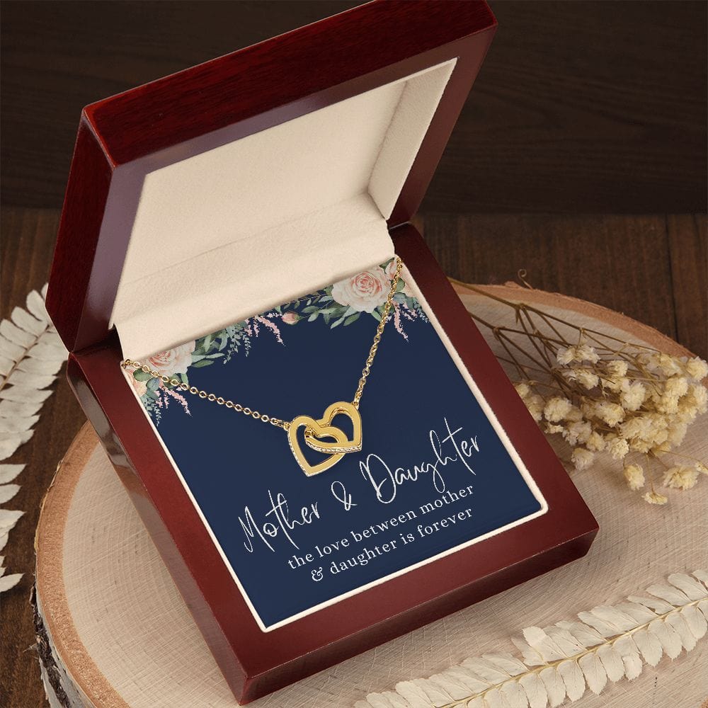 The Love Between Mother And Daughter Interlocking Hearts Necklace Gift