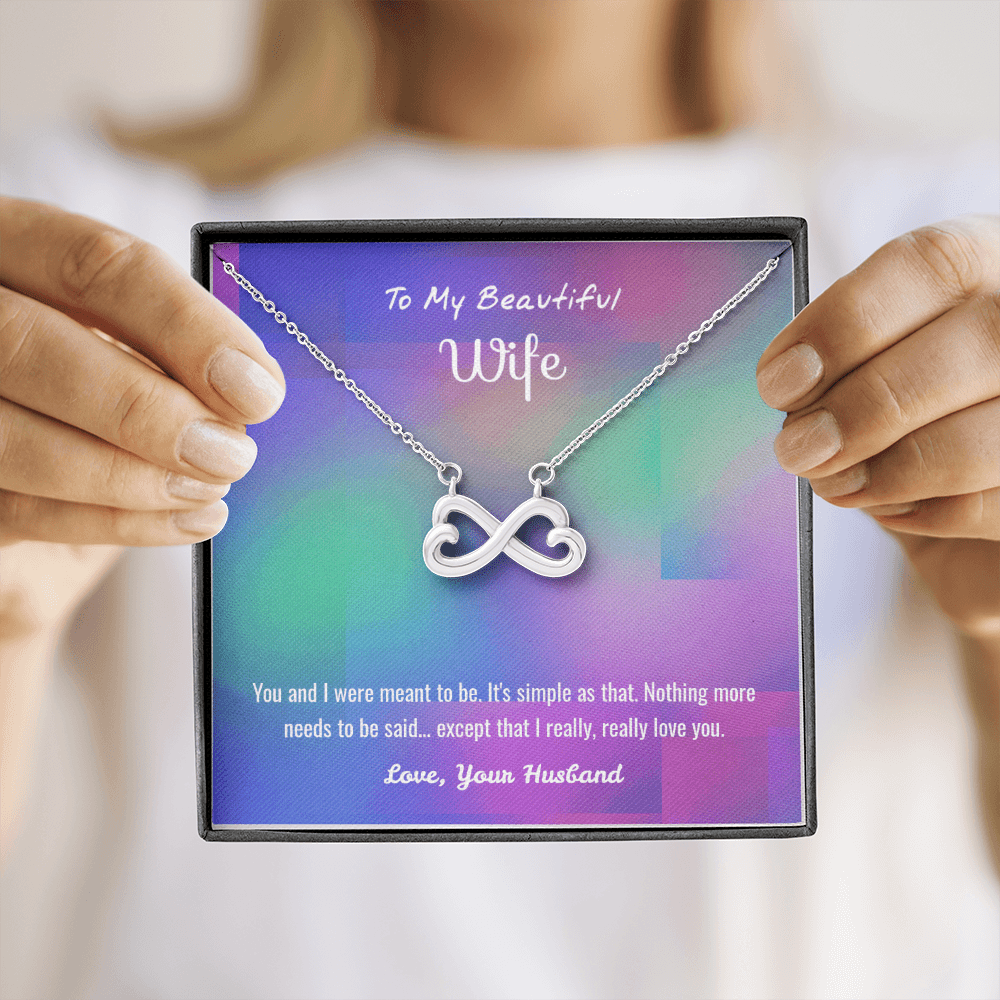 You and I Were Meant to Be - Infinity Hearts Necklace Message Card