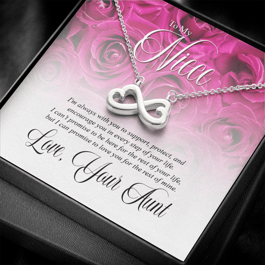 To My Niece, Love Your Aunt - I'm Always With You To Support - Infinity Hearts Message Card