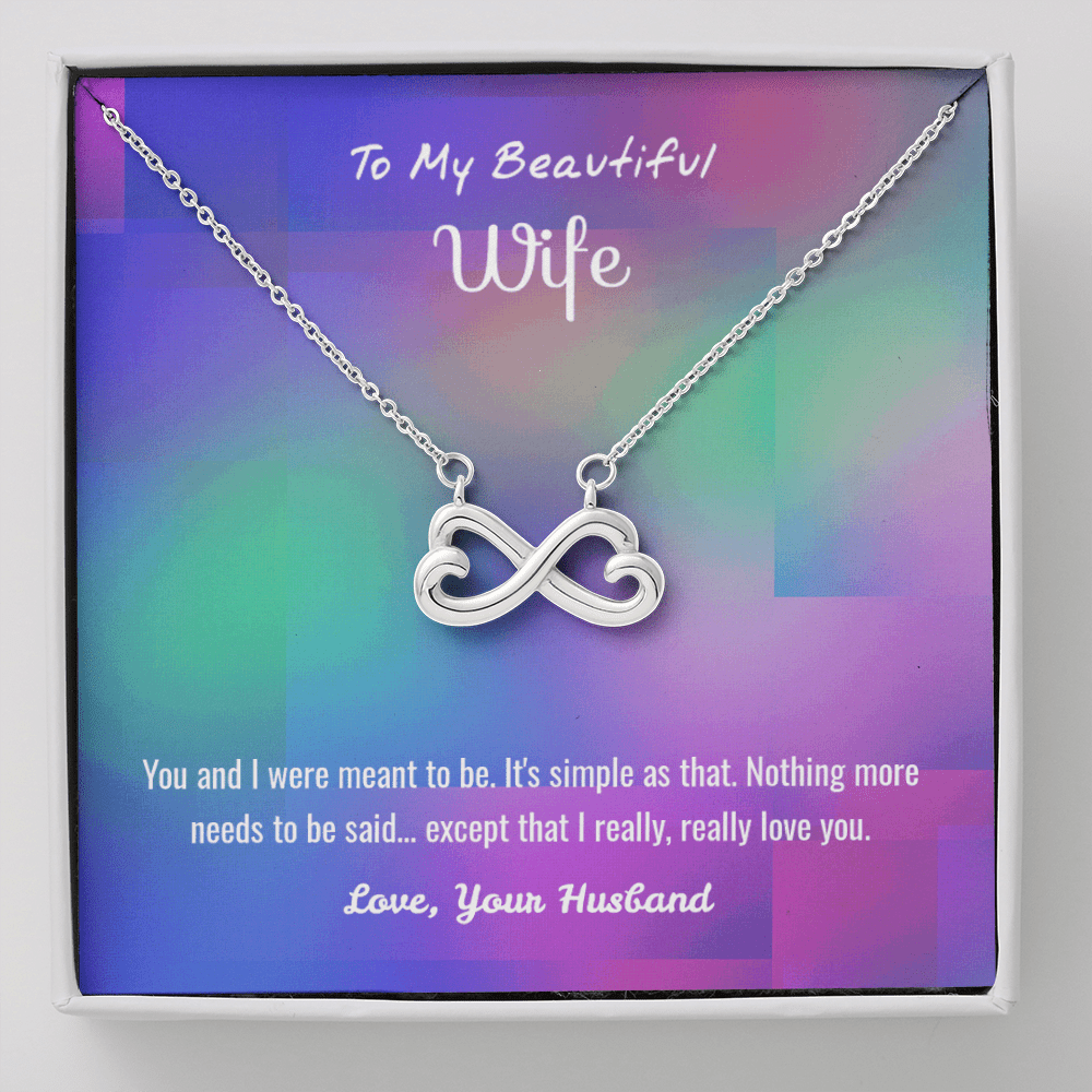 You and I Were Meant to Be - Infinity Hearts Necklace Message Card